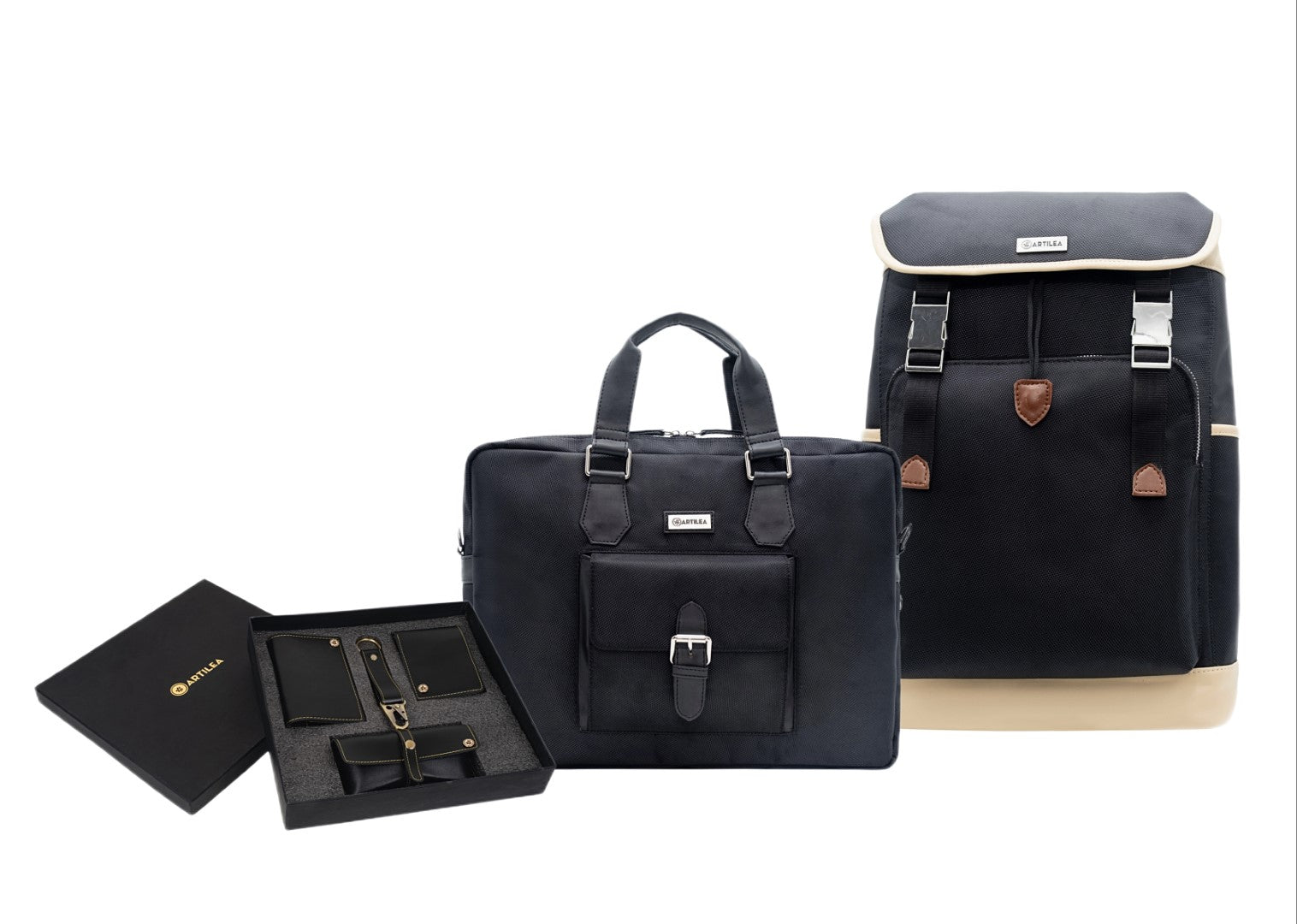 Ultimate Backpack & Laptop Bag & Corporate Gift set Black(Combo)