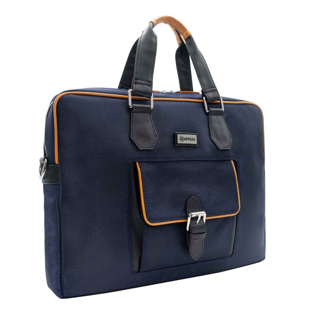 Laptop Bag & Matty & Pu Tote Bag-Blue (Combo)