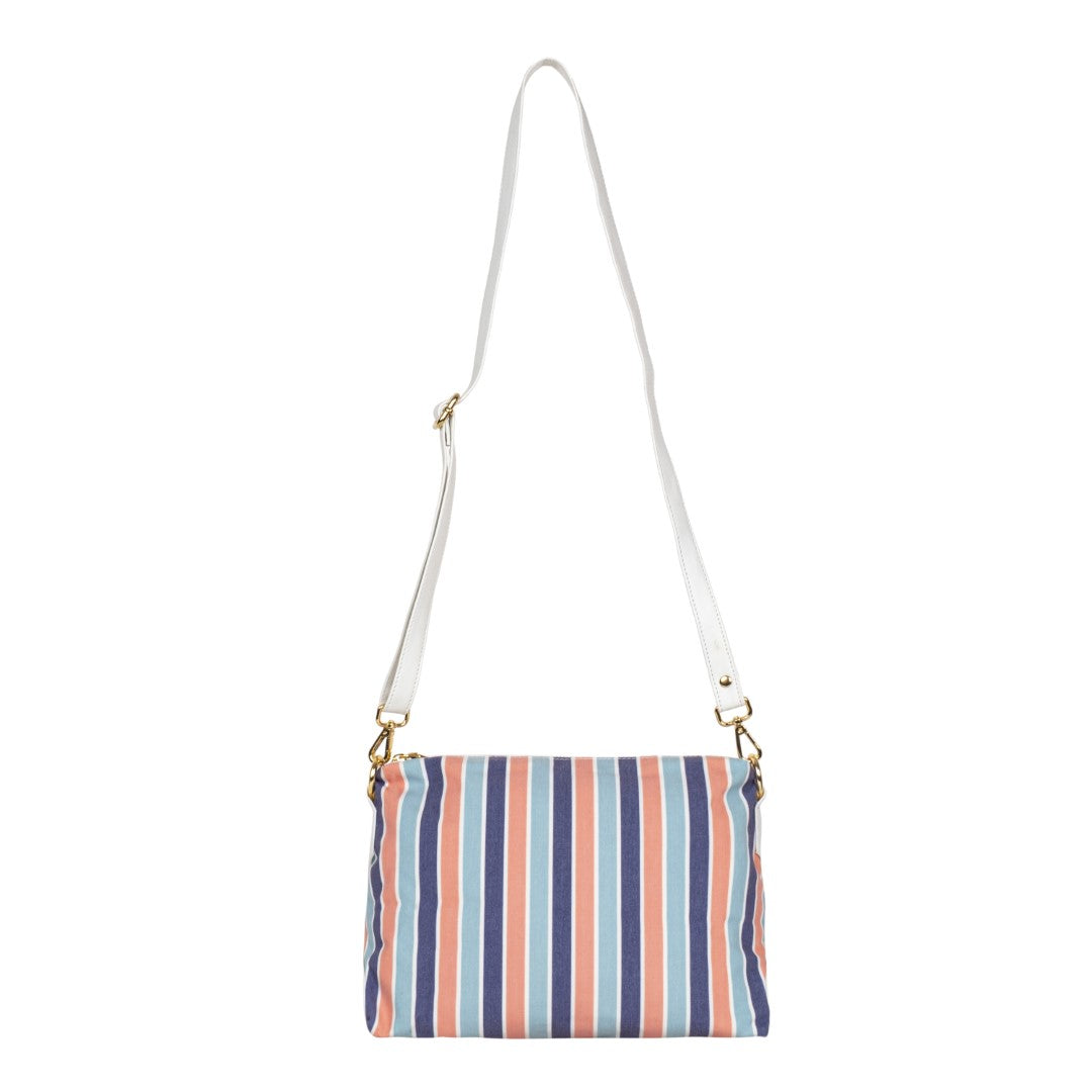 Printed Sling Bag & Wristlet Wallet - Eyeglass Case Stripe (Combo)