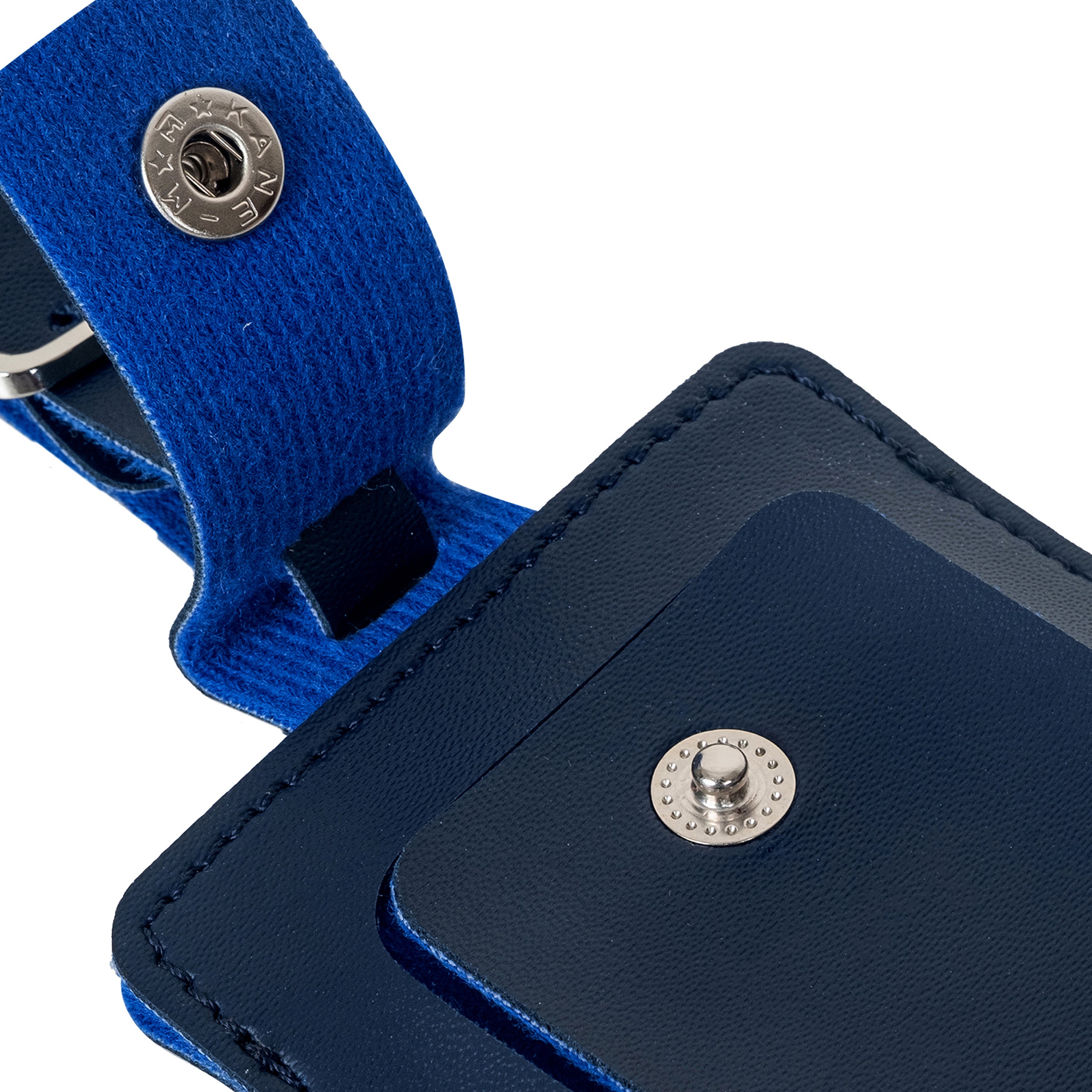 Leather Luggage Tag-Navy Blue
