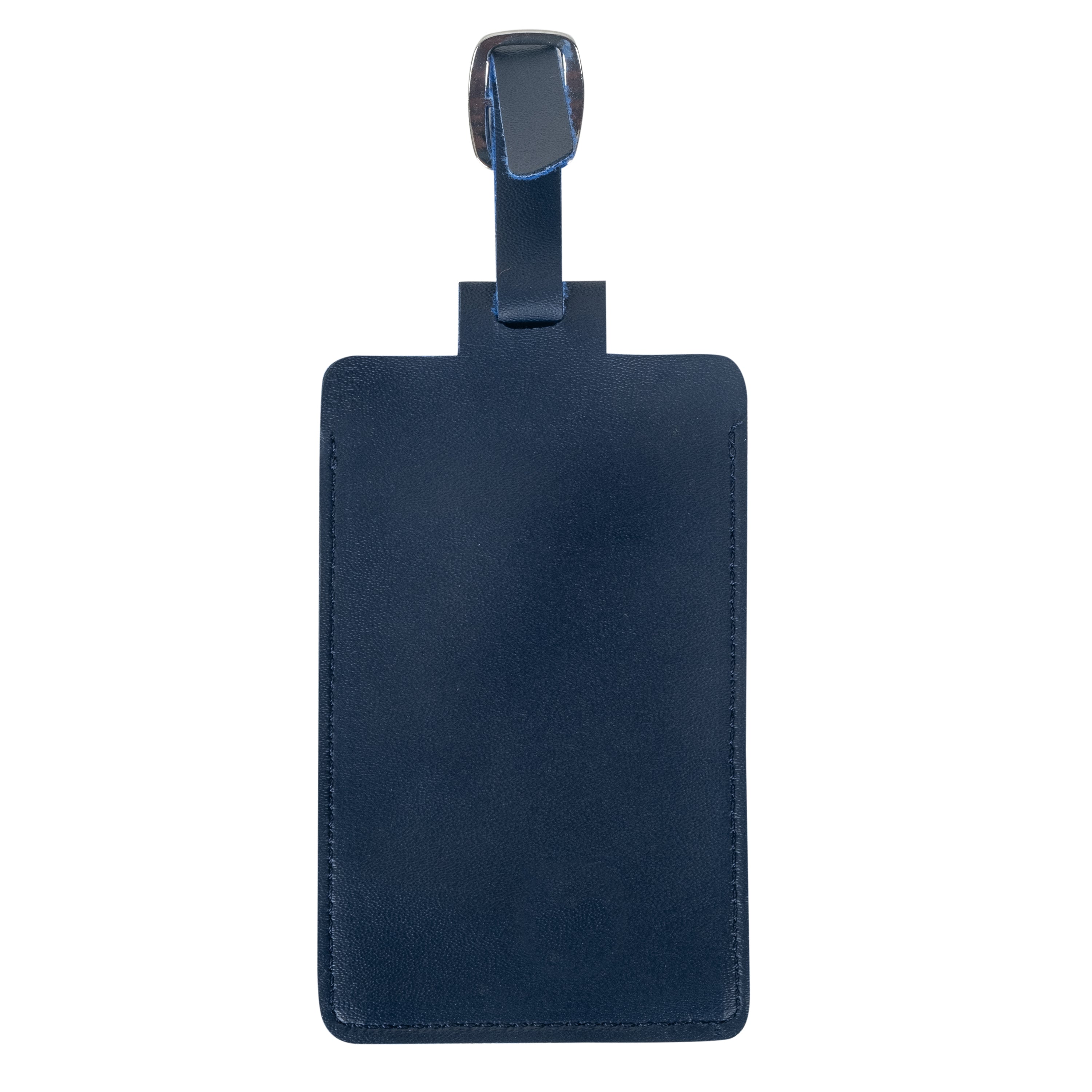 Leather Luggage Tag-Navy Blue