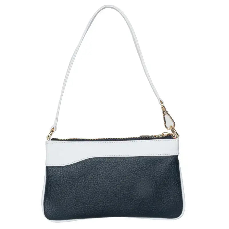 Vegan Leather Wristlet - Black And White