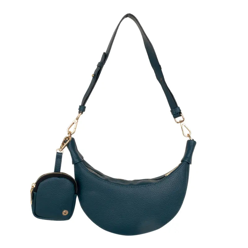 Crescent Moon Bag - Peacock Blue