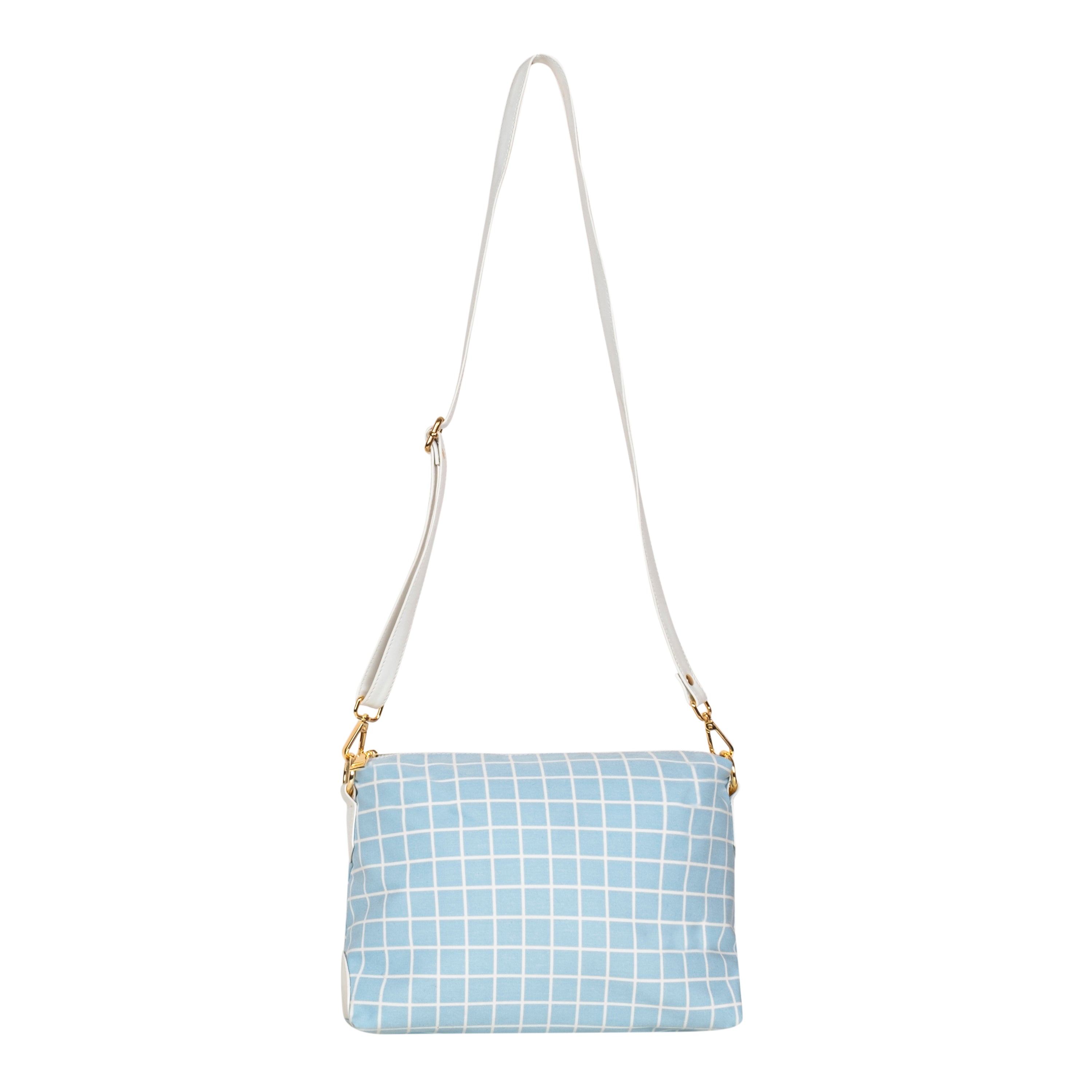 Printed Sling Bag Blue-Check
