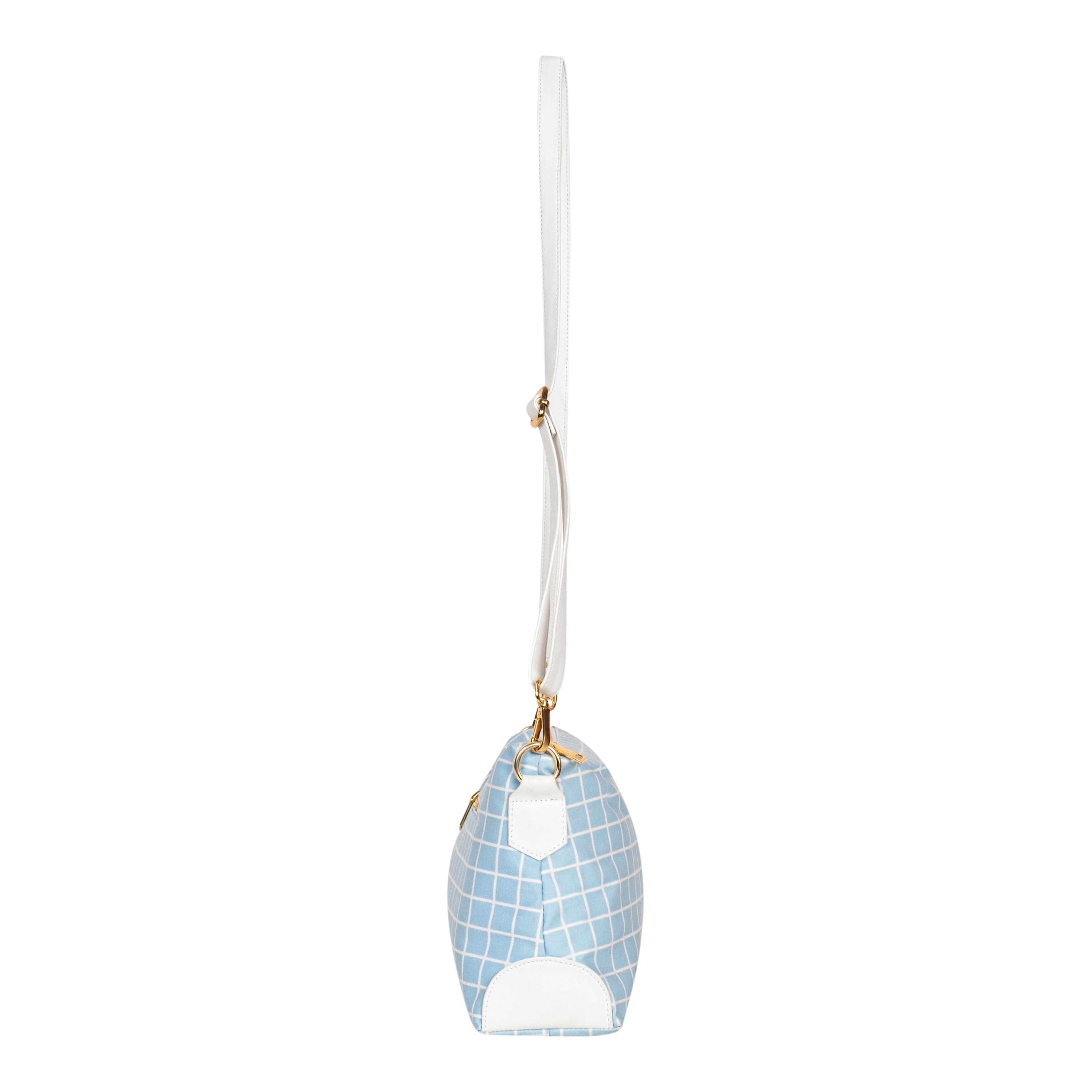 Printed Sling Bag Blue-Check