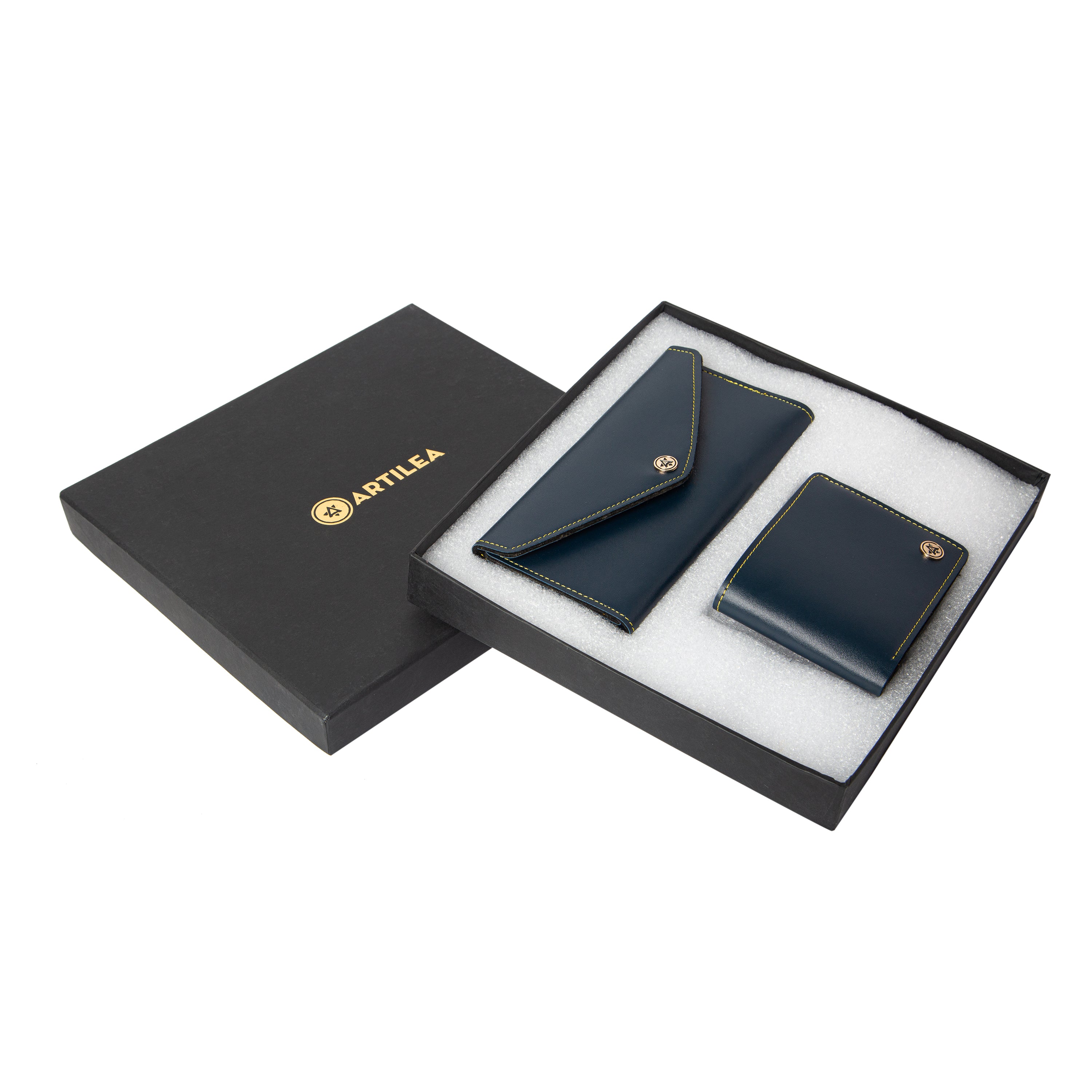 Men & Women Wallet Set - Navy Blue