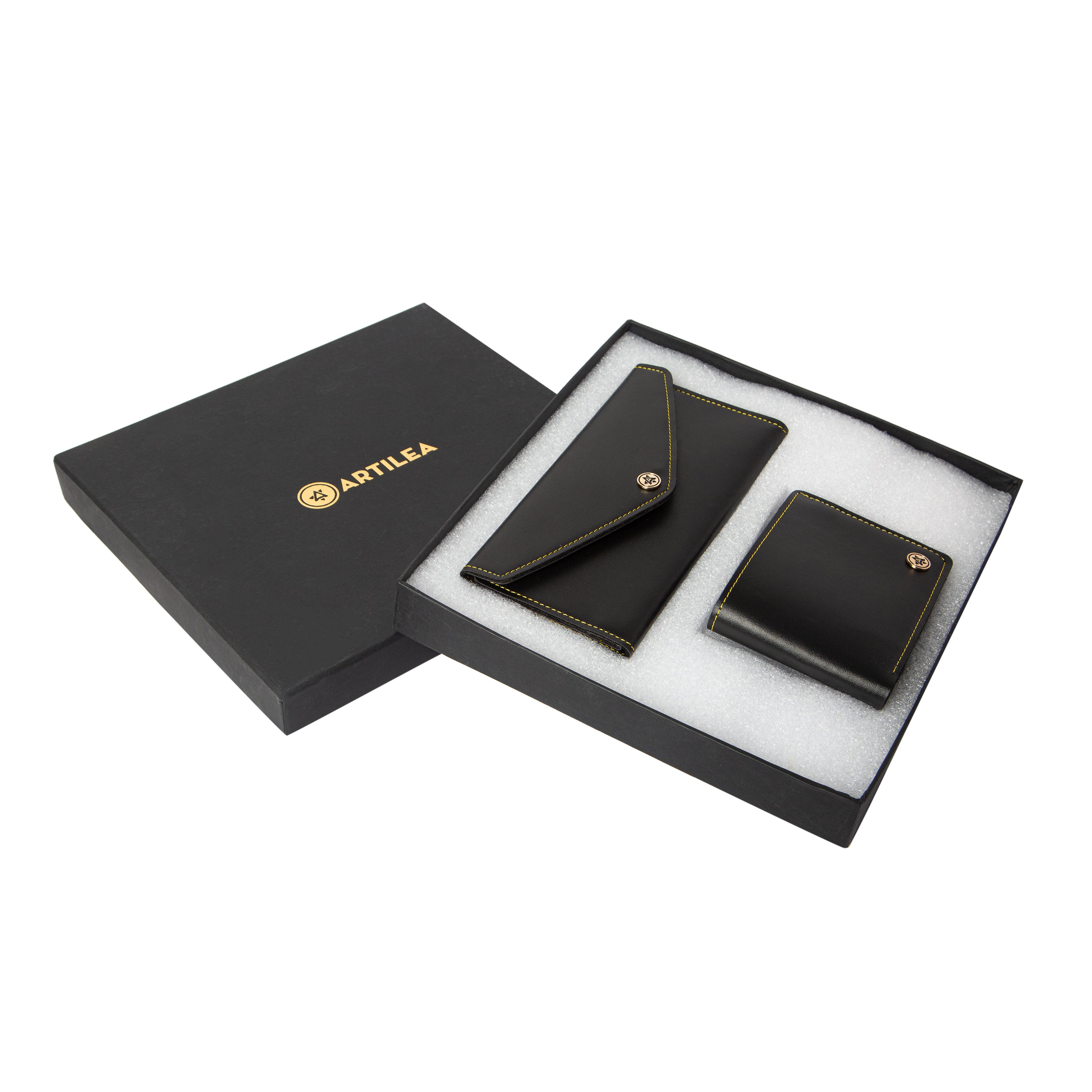 Men & Women Wallet Set - Black
