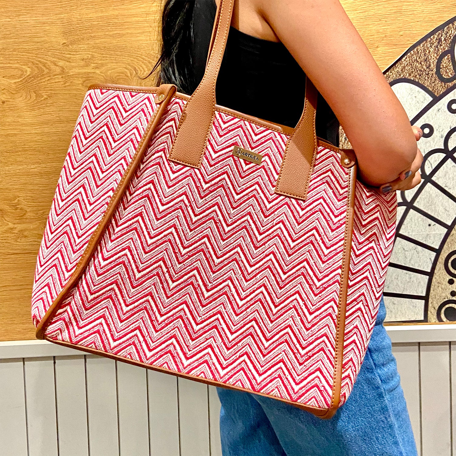 Rose Chevron & Combo of Tote & Laptop Sleeve