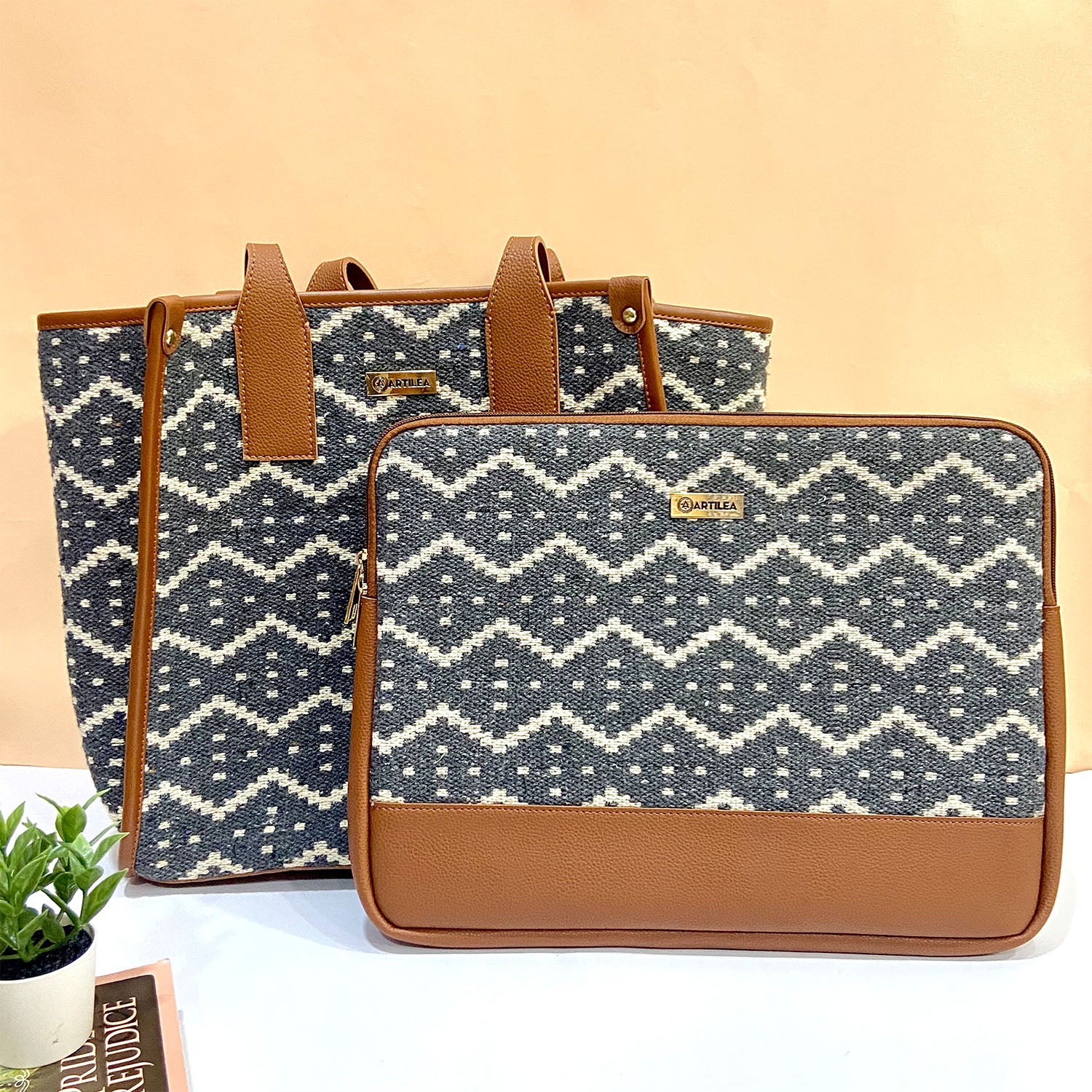 Nautical Waves & Combo of Tote & Laptop Sleeve