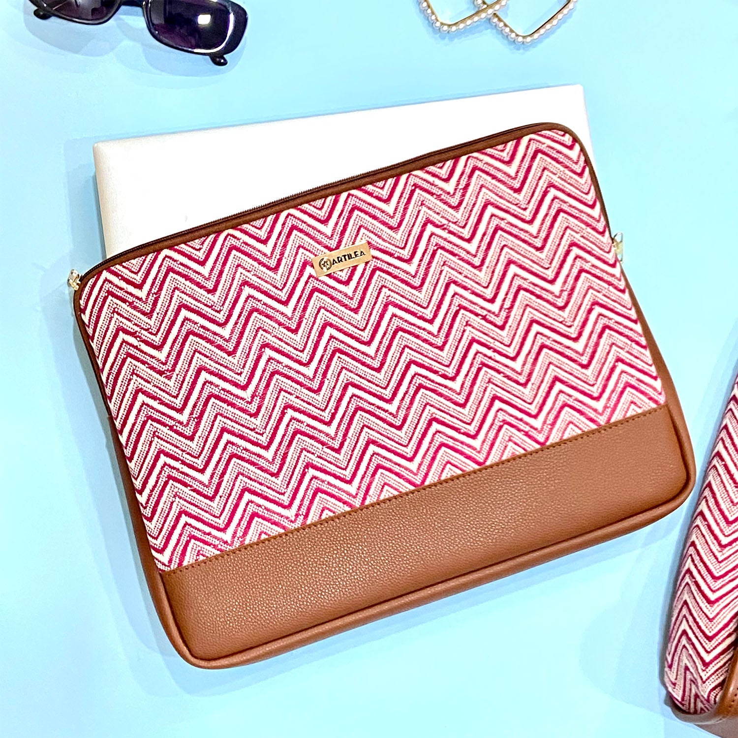 Rose Chevron & Combo of Tote & Laptop Sleeve