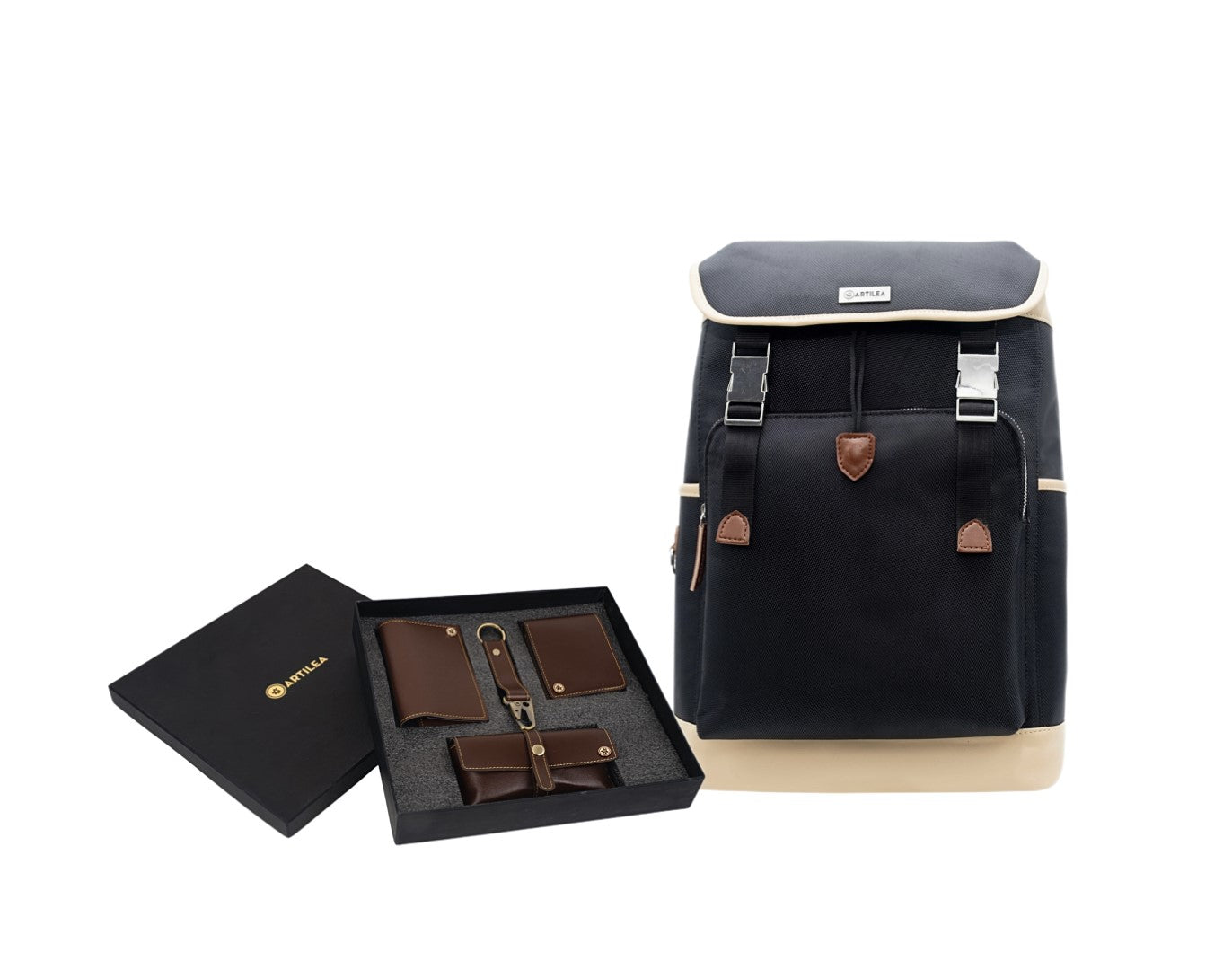 Ultimate Backpack Black Corporate gift Set Brown (Combo)