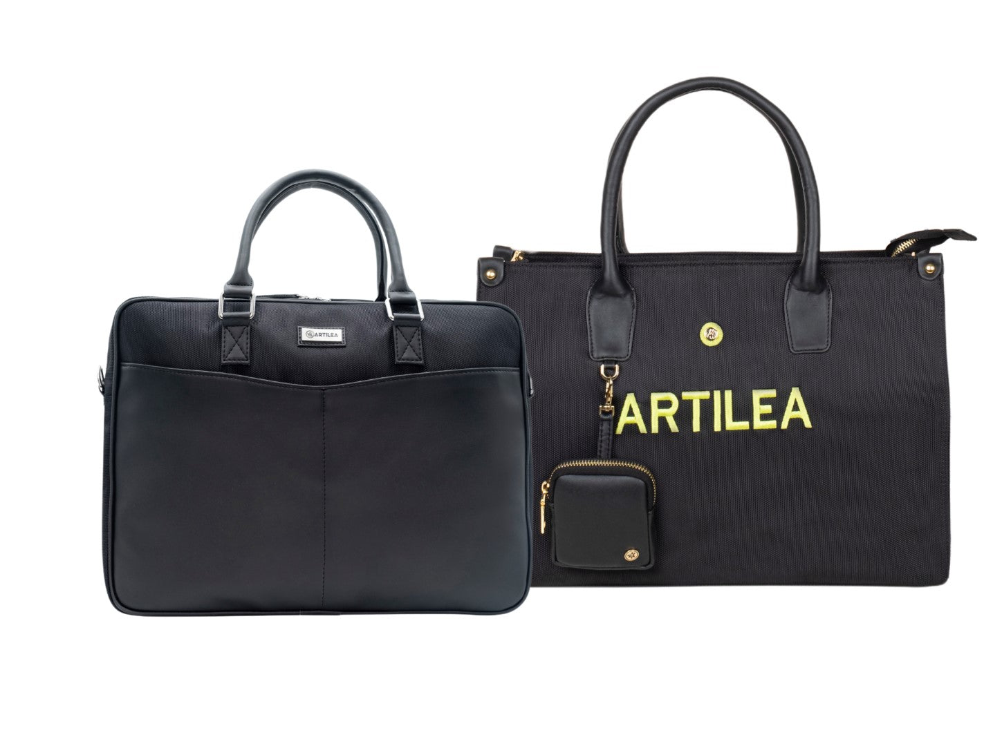 Laptop Bag &  Matty & Pu Tote Bag-Black (Combo)