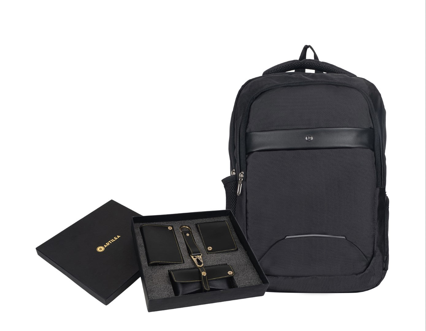 Laptop backpack & Corporate Gift set Black(Combo)