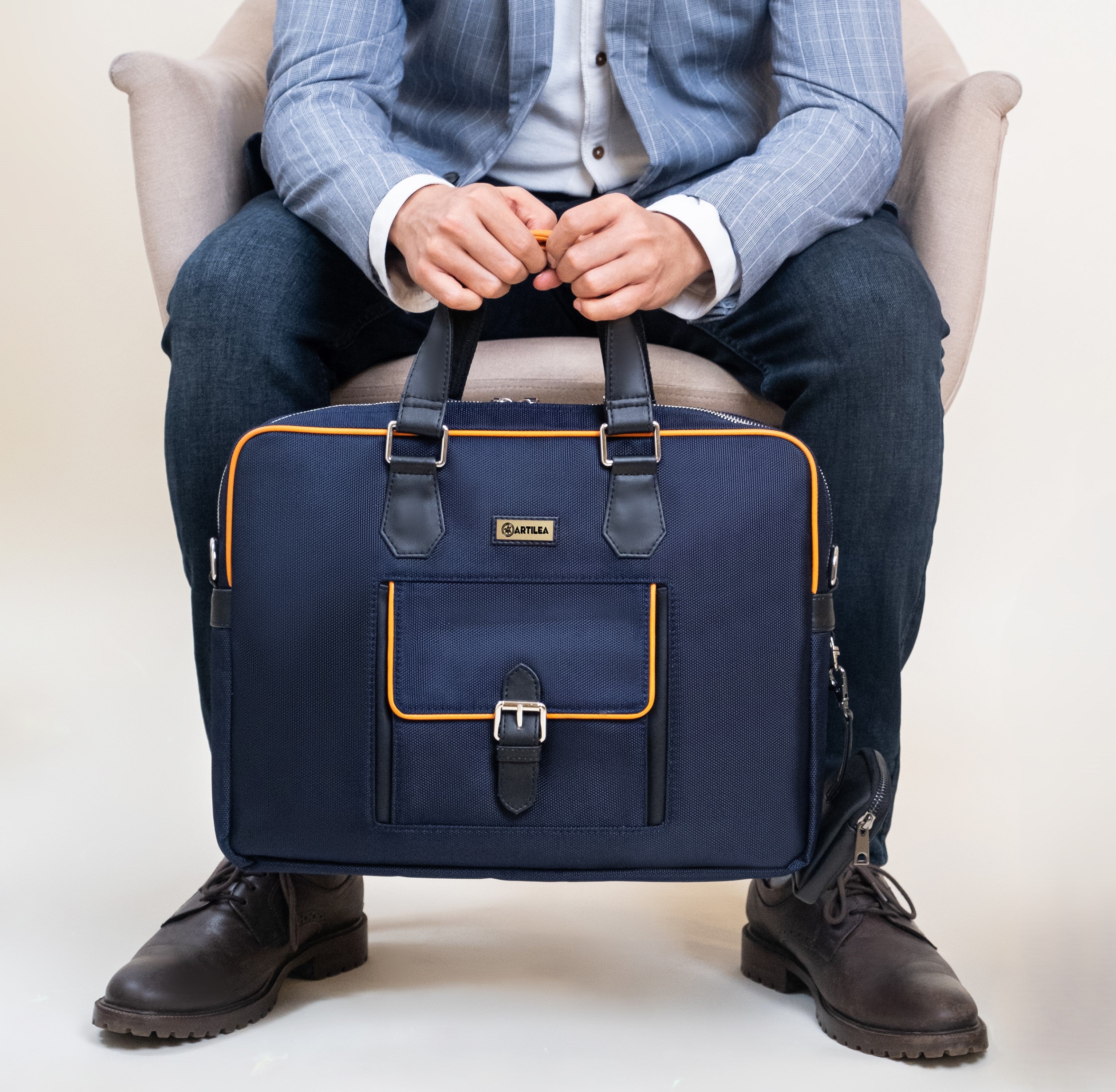 Smart Laptop Bag Matty And Rexene - Blue & Orange