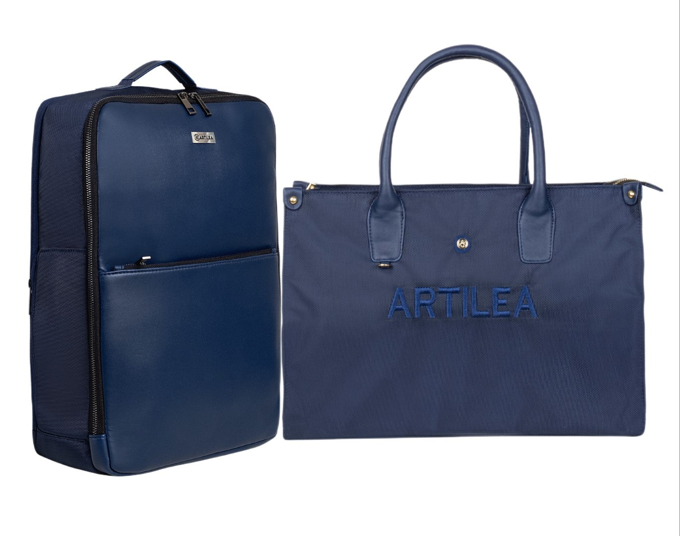 Thorin Backpack & Matty & PU Tote Bag Navy Blue(Combo)