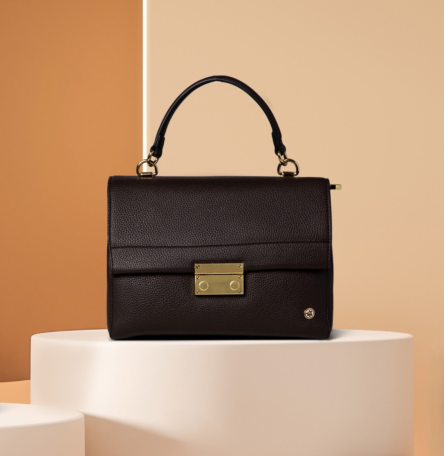 Handbag And Sling - Brown