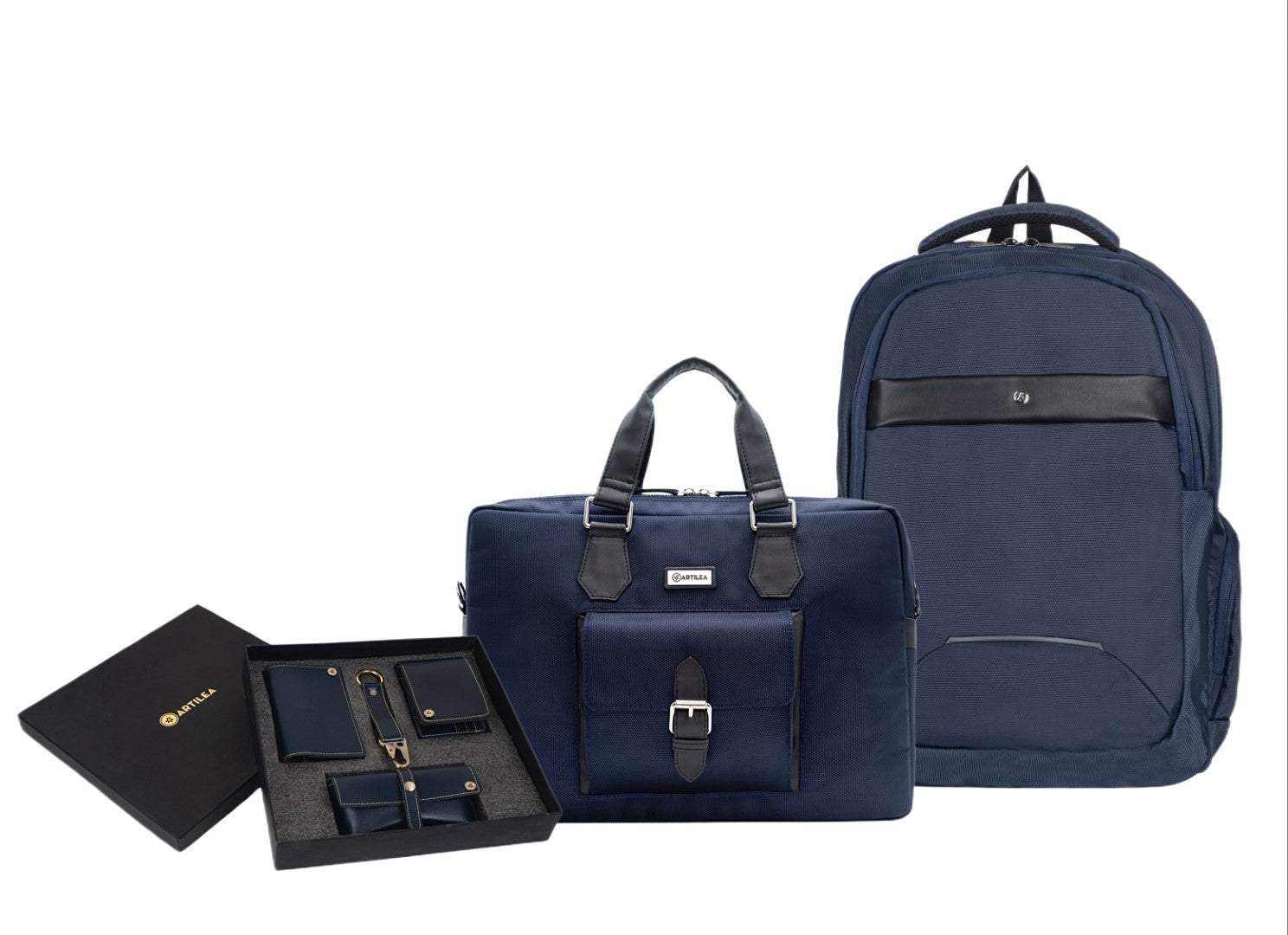 Laptop Backpack & Laptop Bag & Corporate Gift Set Blue(Combo)