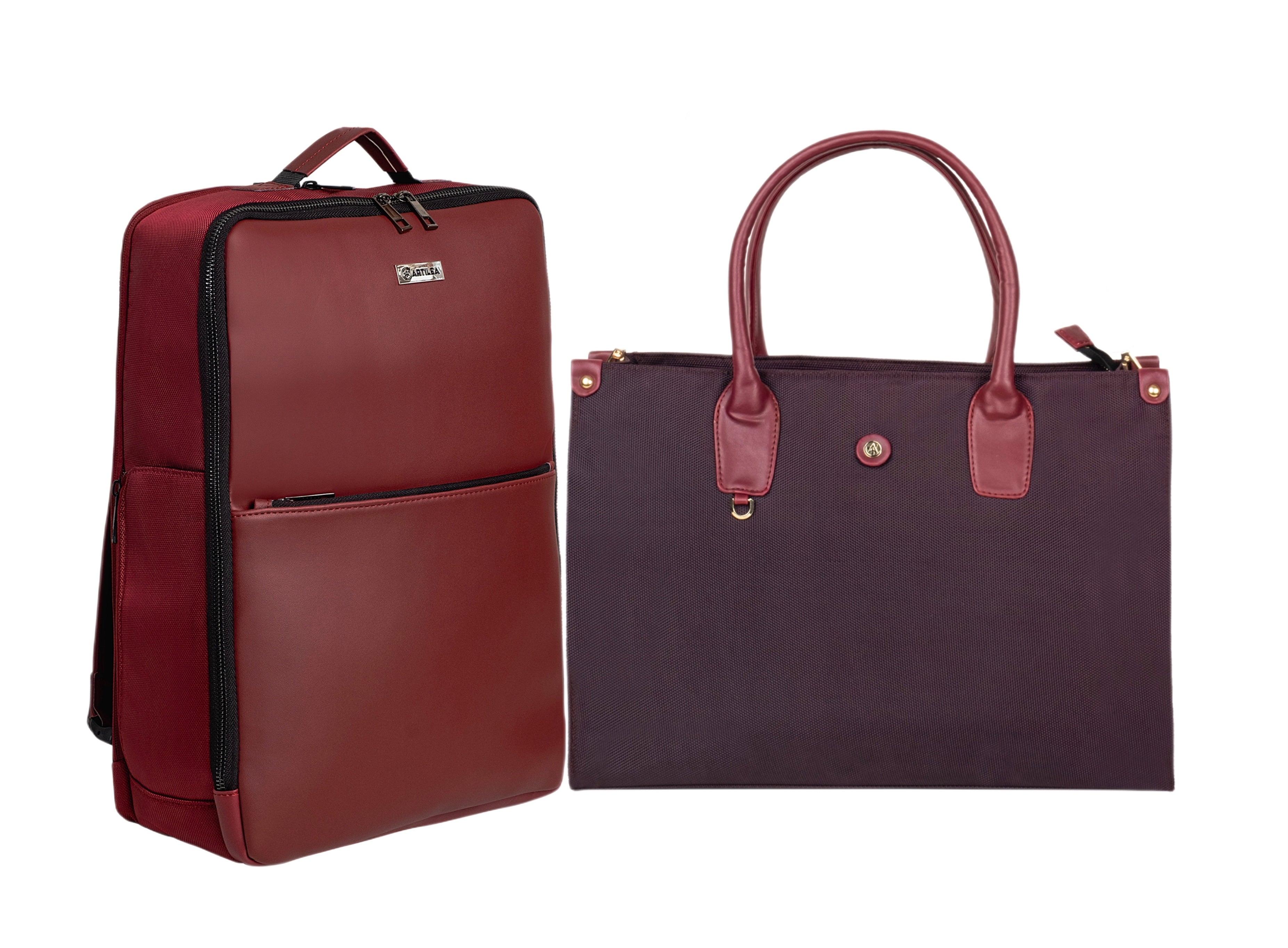 Thorin Backpack & Matty & PU Tote Bag Wine(Combo)