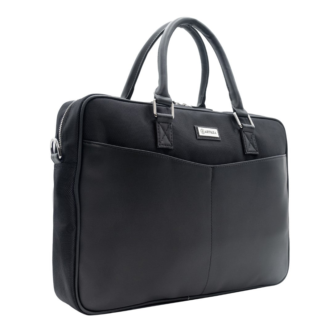 Laptop Bag &  Matty & Pu Tote Bag-Black (Combo)