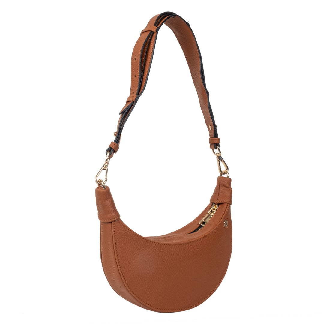 Crecent Moon Bag & Wristlet Wallet-Eyeglass Case Tan(Combo)