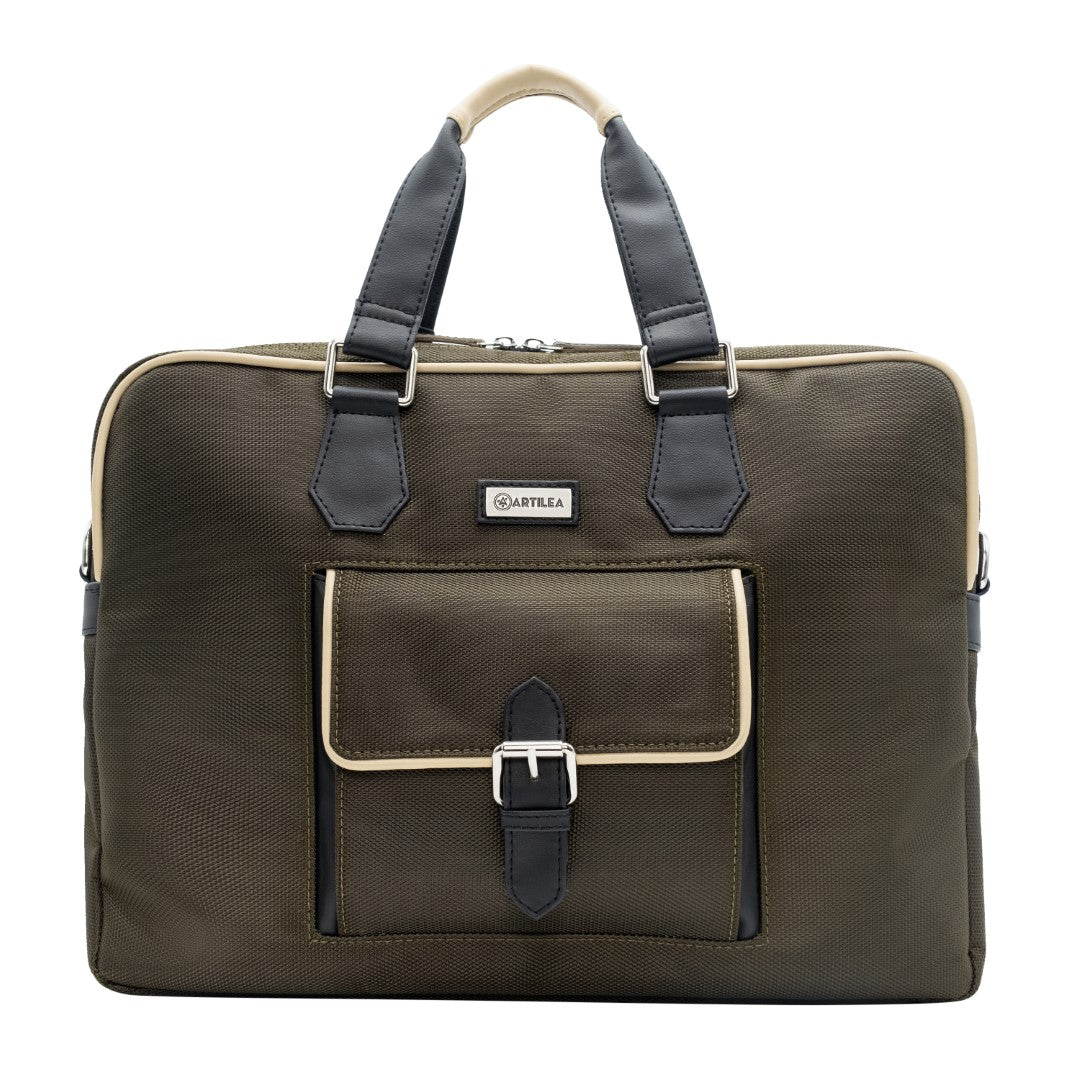 Laptop Bag & Matty & Pu Tote Bag-Olive Green (Combo)