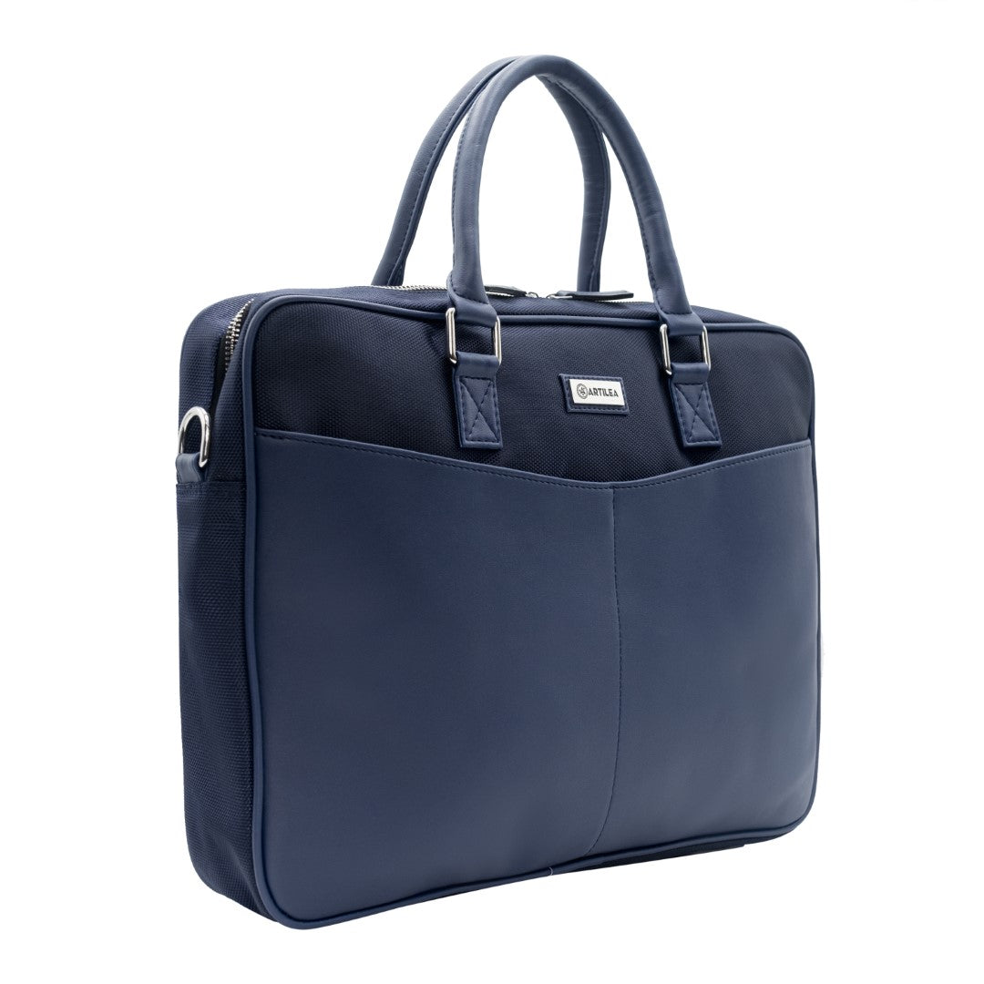 Laptop Bag & Matty & Pu Tote Bag-Blue (Combo)