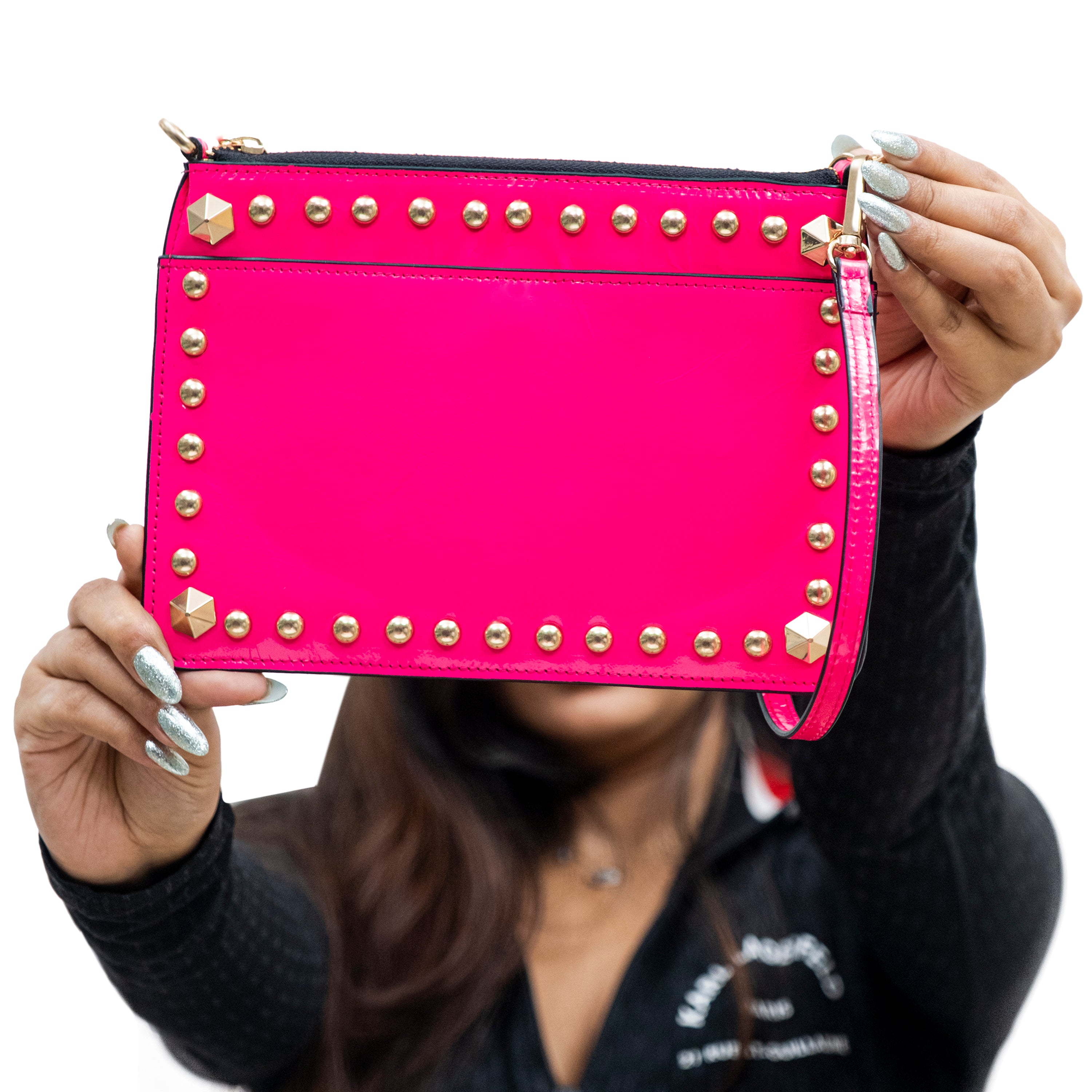 Genuine Leather Wristlet (Big) - Pink