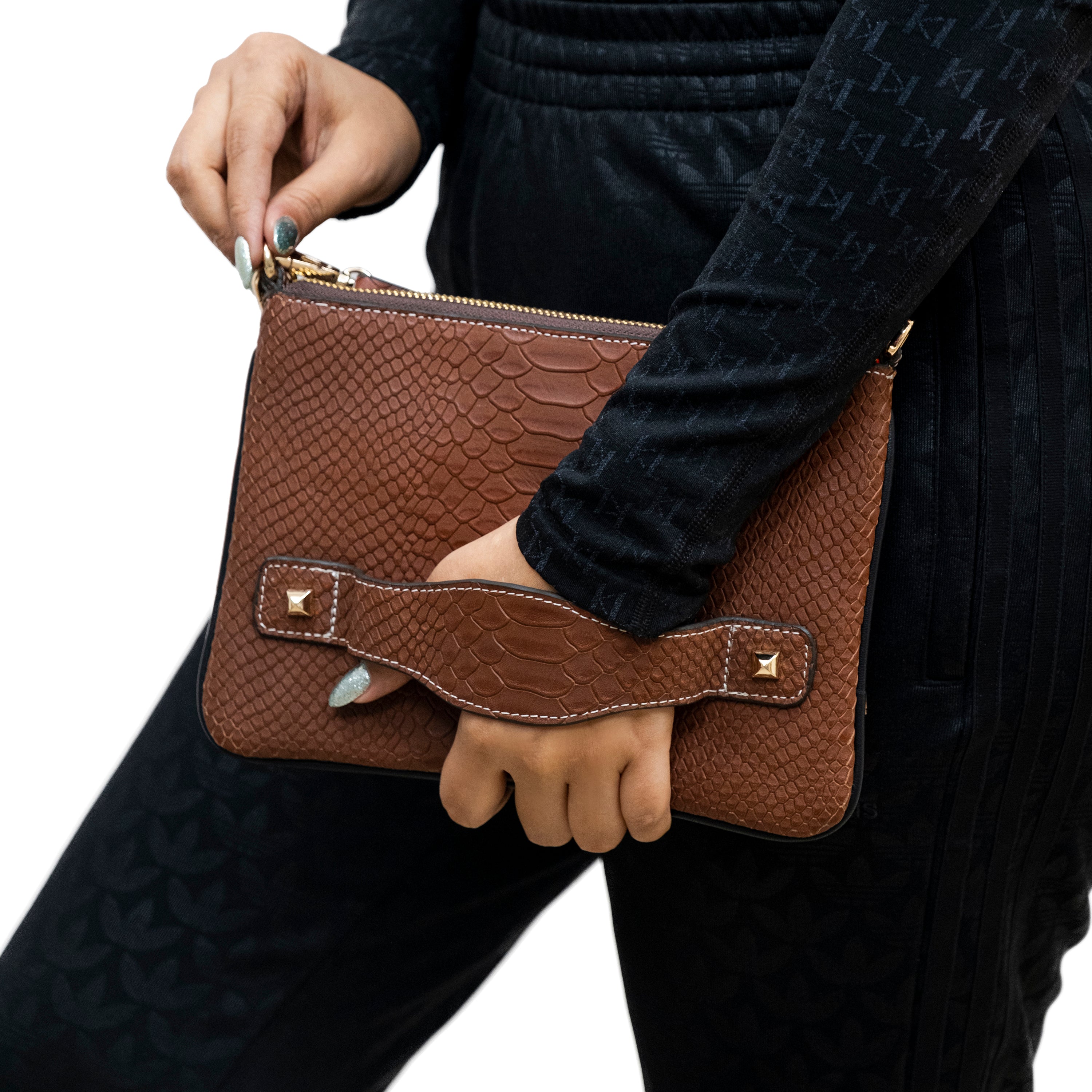 Genuine Leather Wristlet (Big) Tan - Main Image