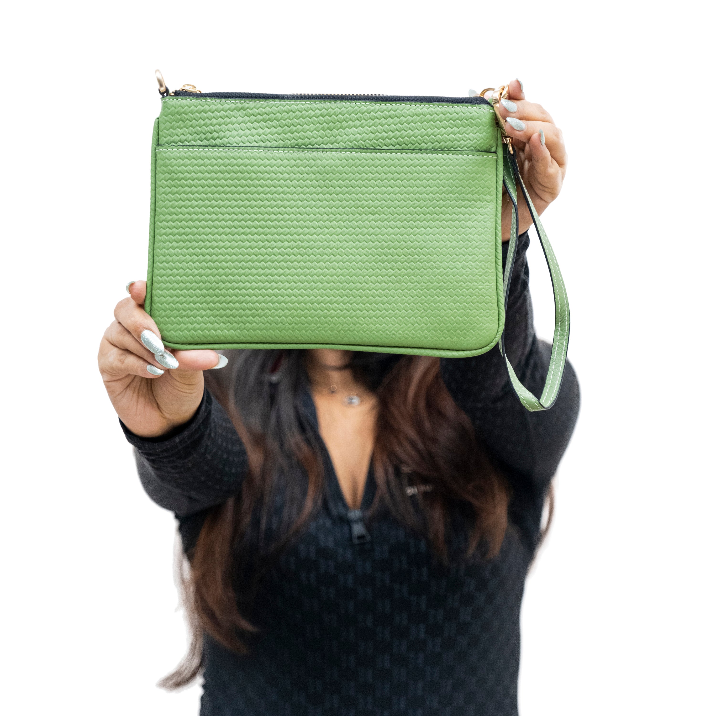 Genuine Leather Wristlet (Big) - Green