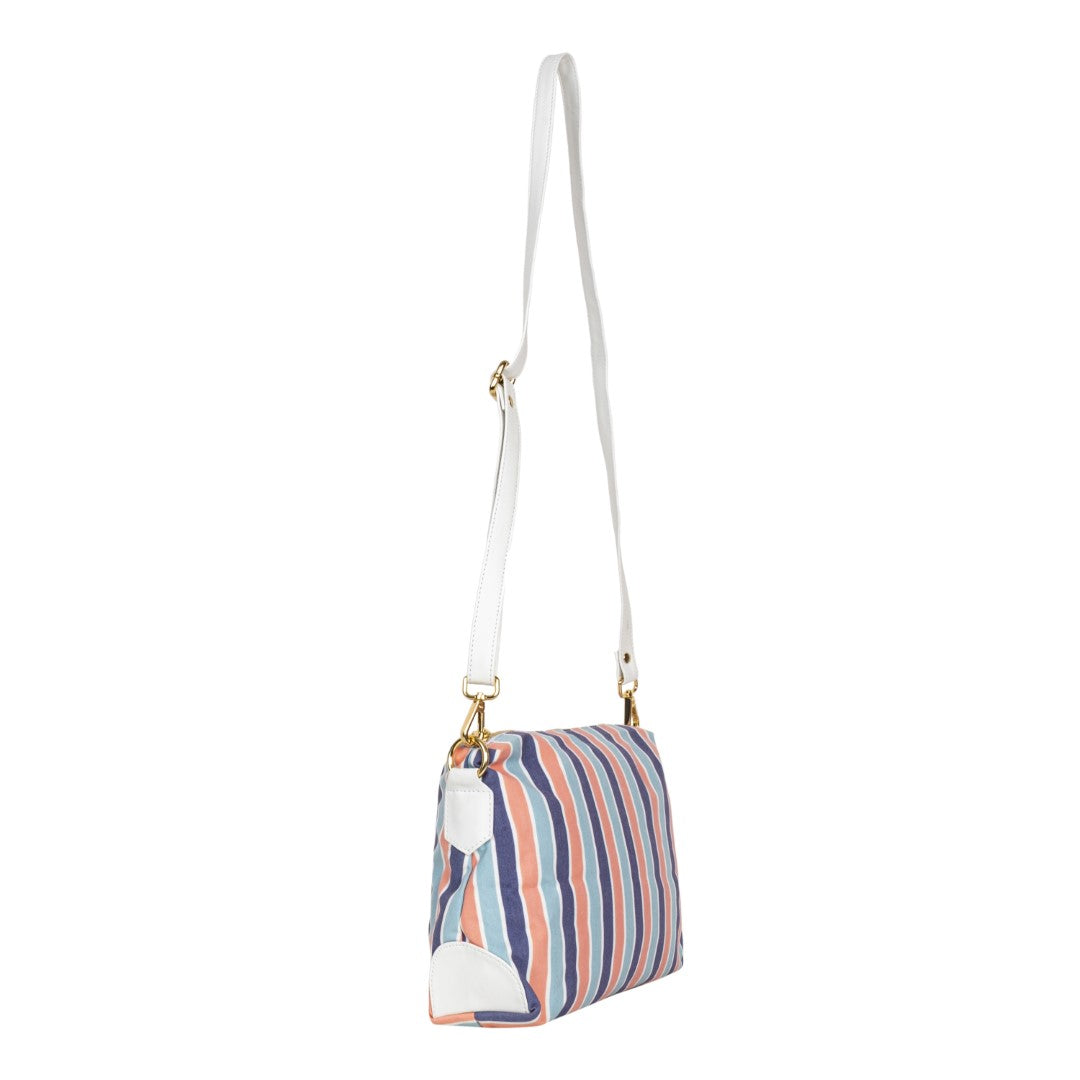 Printed Sling Bag & Wristlet Wallet - Eyeglass Case Stripe (Combo)
