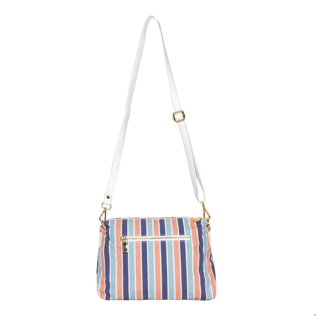 Printed Sling Bag & Wristlet Wallet - Eyeglass Case Stripe (Combo)