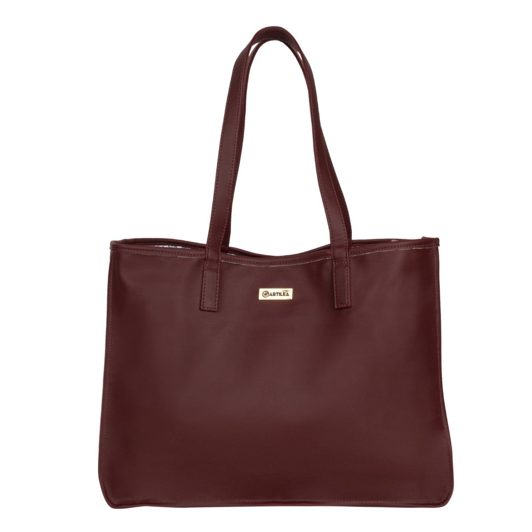 Reversible Tote Bag & Wristlet Wallet- Eyeglass Case Wine& Yellow (Combo)