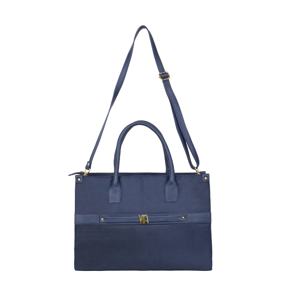 Laptop Bag & Matty & Pu Tote Bag-Blue (Combo)