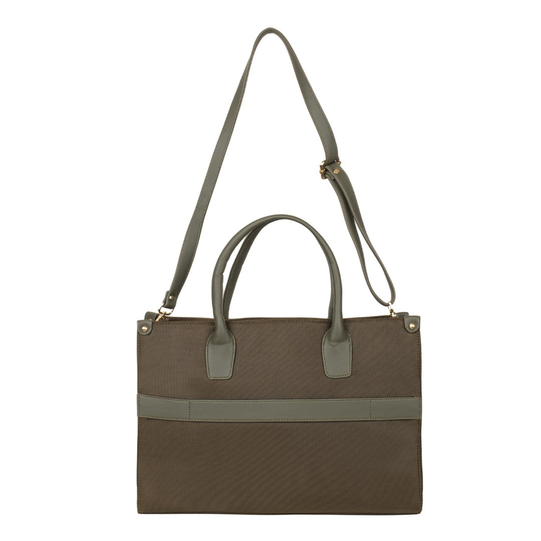 Laptop Bag & Matty & Pu Tote Bag-Olive Green (Combo)