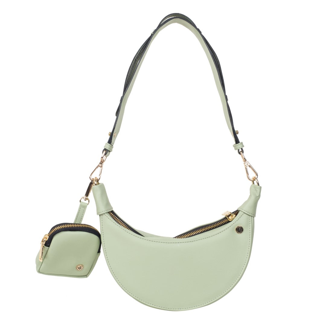 Crecent Moon Bag-Wristlet Wallet & Eyeglass Case Mint Green(Combo)