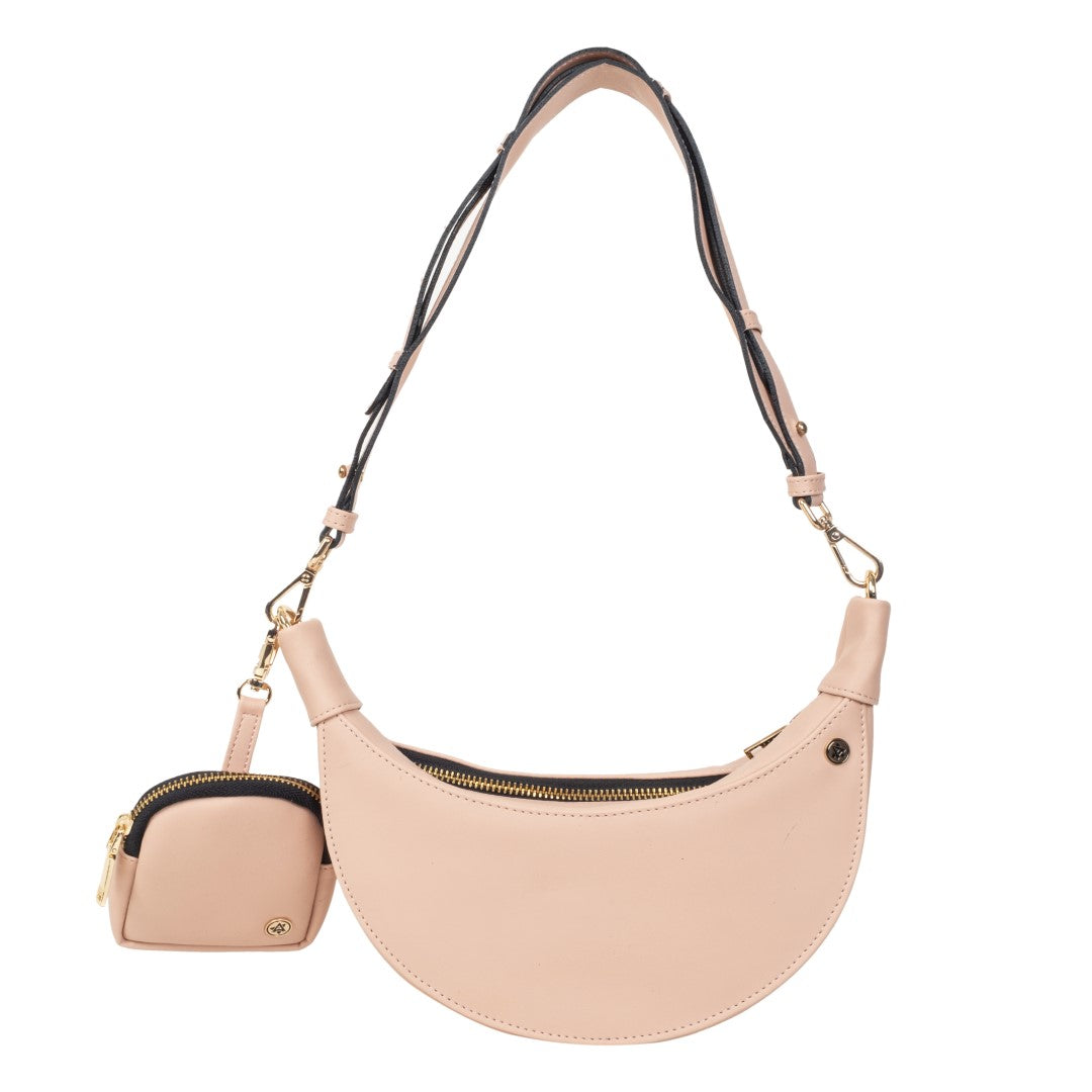 Crecent Moon Bag & Eyeglass Case Light Pink(Combo)