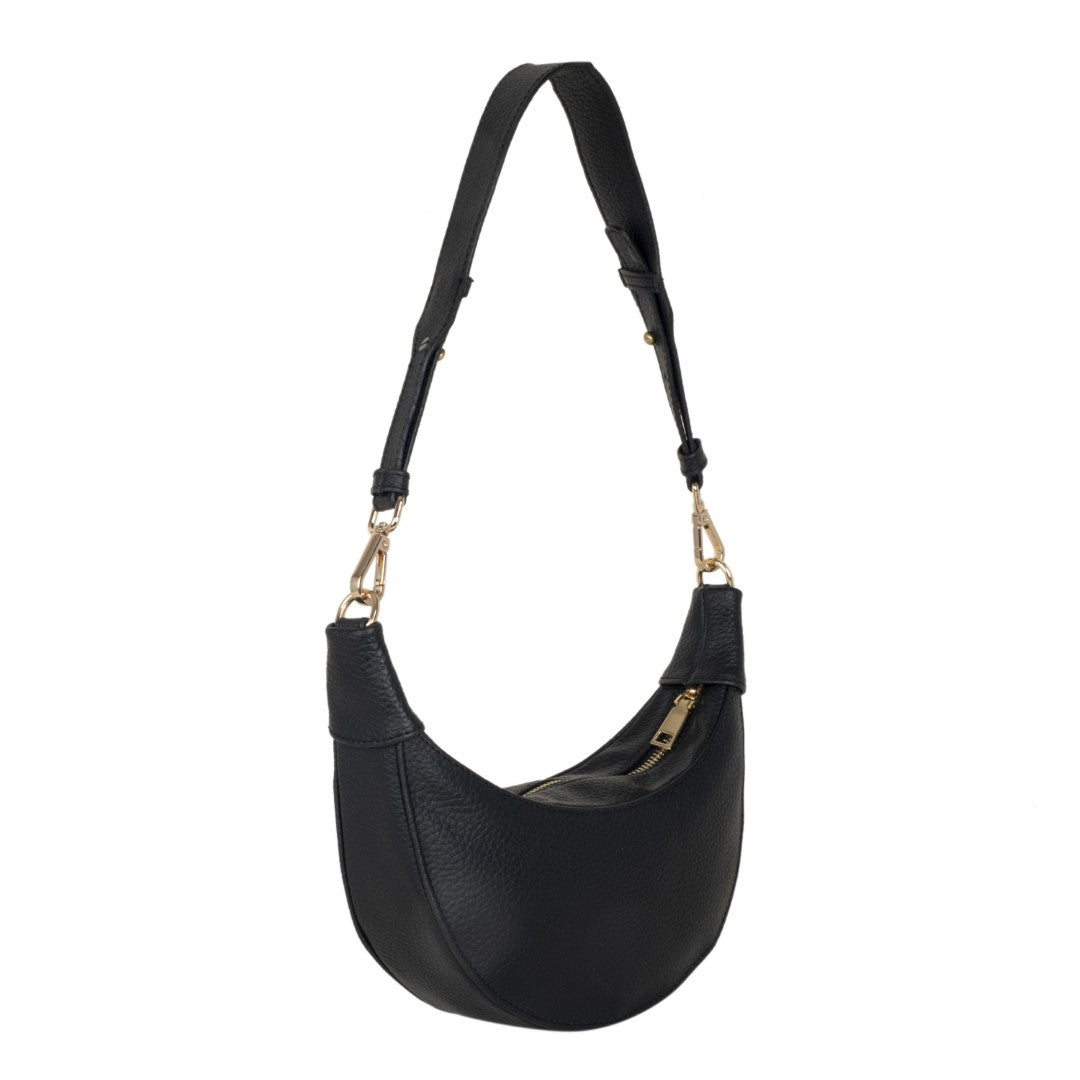 Crecent Moon Bag & Wristlet Wallet-Eyeglass Case Black(Combo)