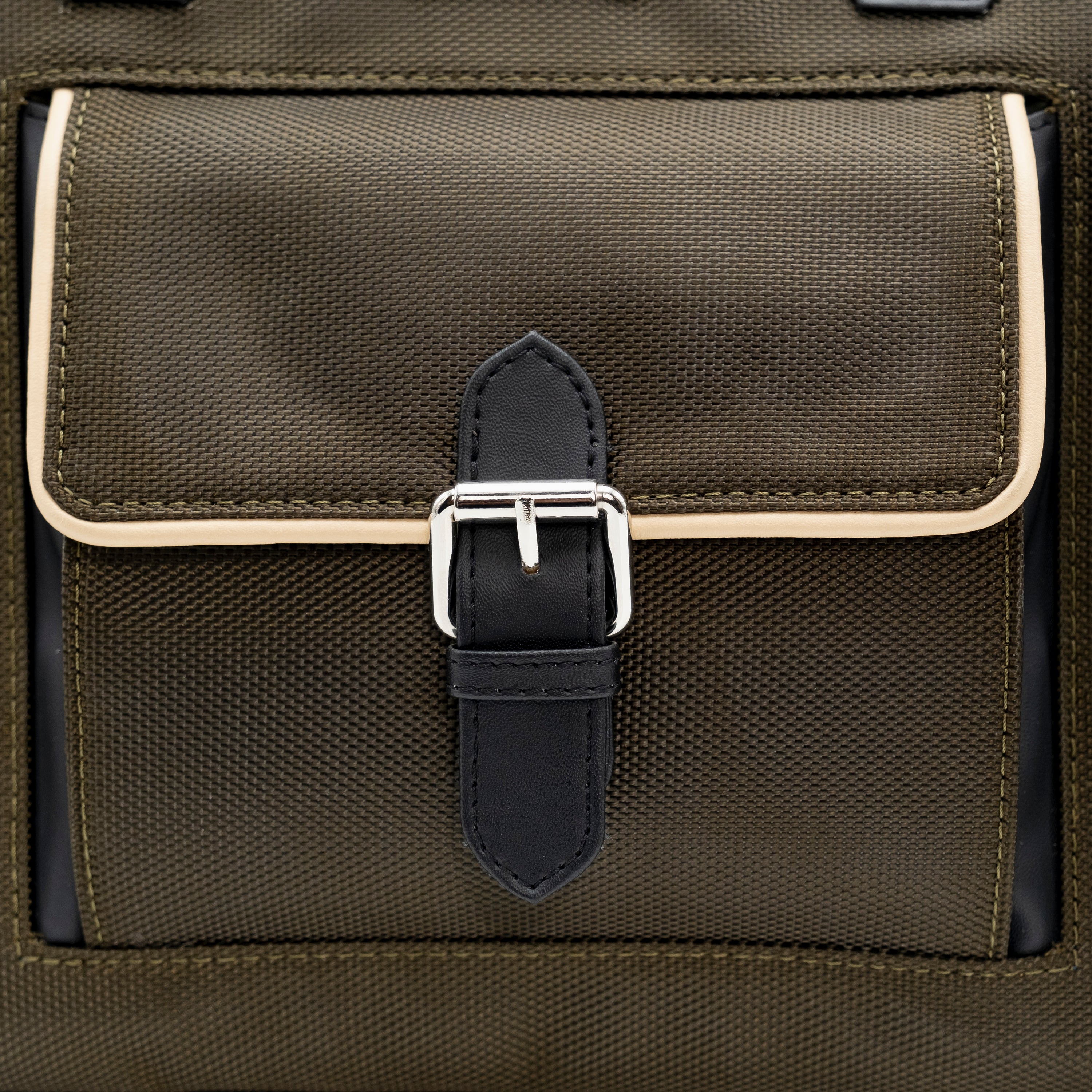 Smart Laptop Bag Olive Green, Black & Beige