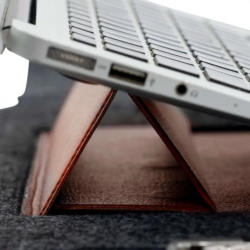 Laptop Sleeve With Stand 13" - Grey, Tan