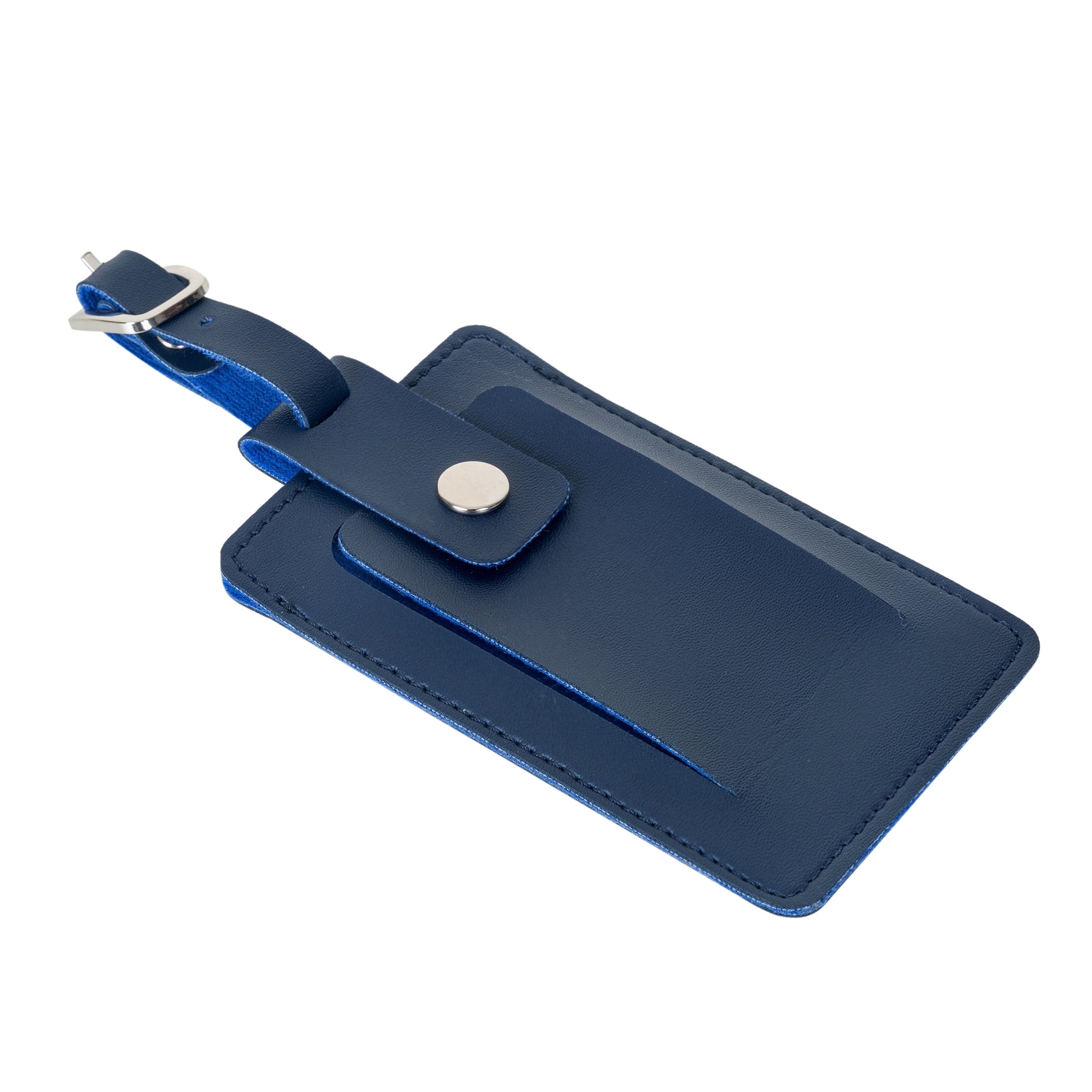 Leather Luggage Tag-Navy Blue