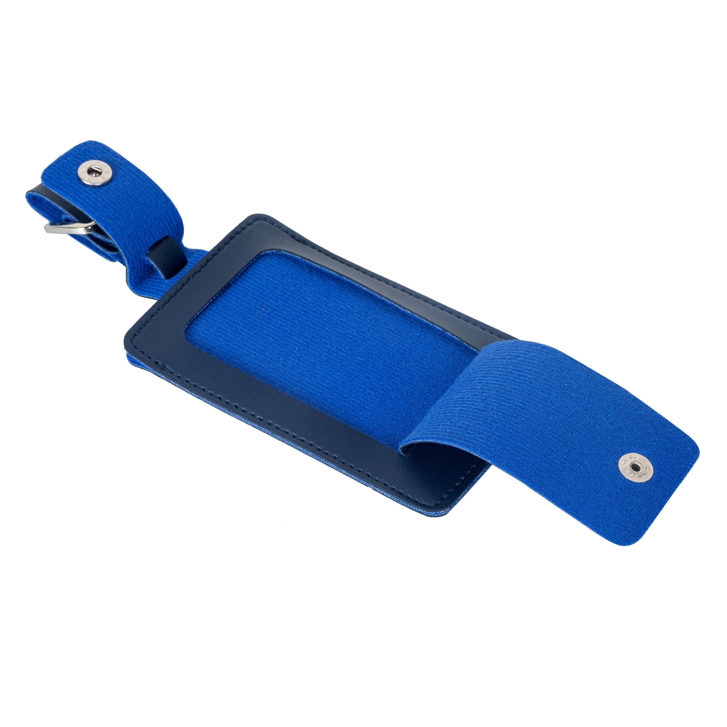 Leather Luggage Tag-Navy Blue