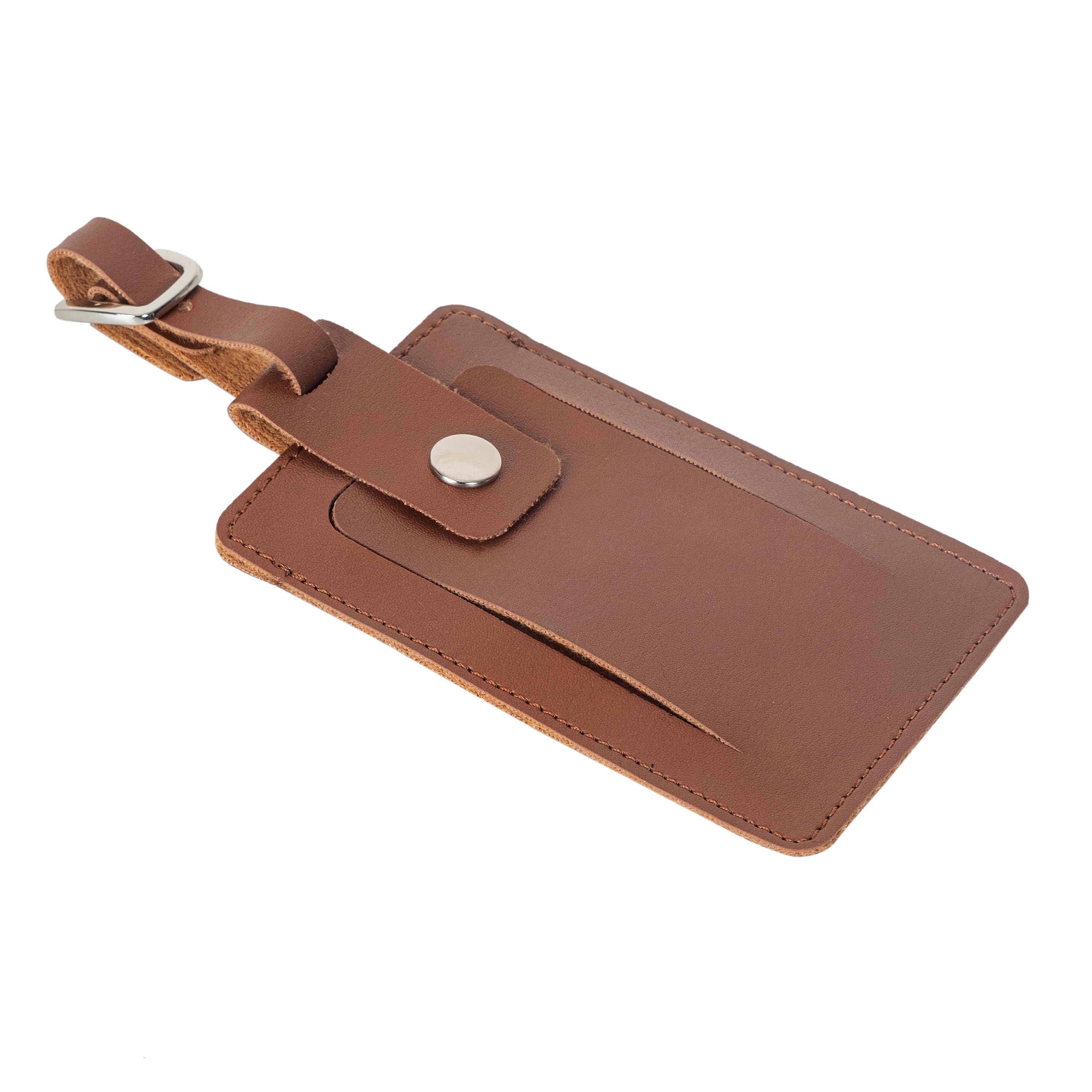 Leather Luggage Tag-Tan