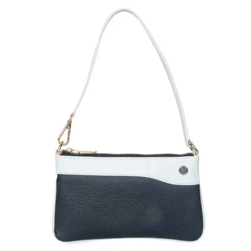 Vegan Leather Wristlet - Black And White