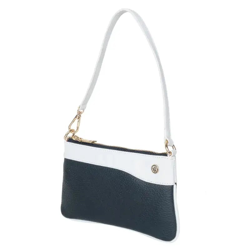 Vegan Leather Wristlet - Black And White