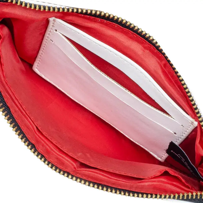 Vegan Leather Wristlet - Black And White