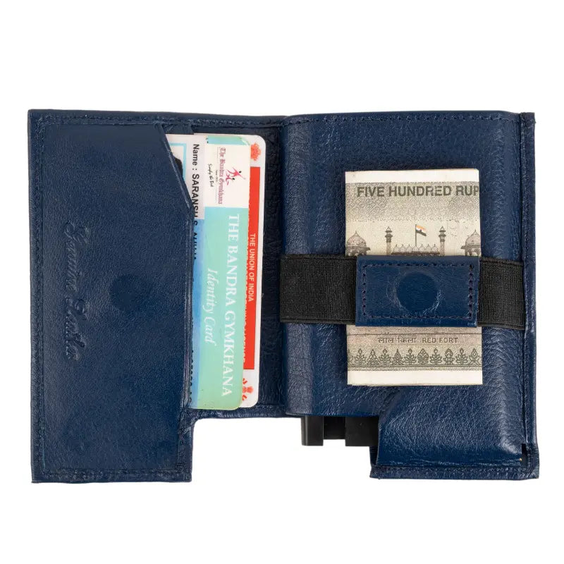 Artilea POP UP Card Holder Leather (Navy Blue)