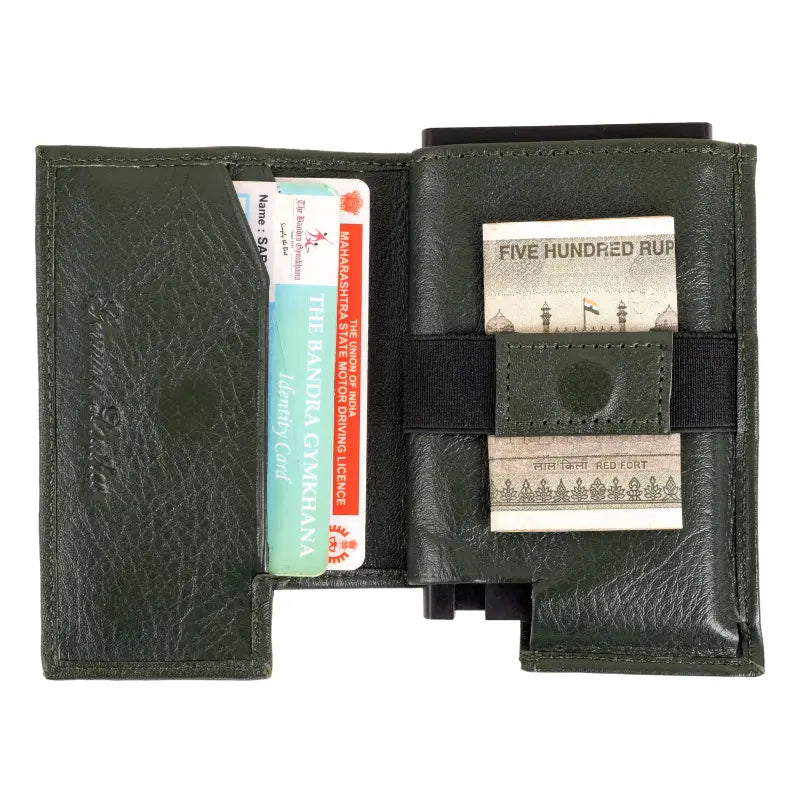 Artilea POP UP Card Holder Leather (Dark Green)