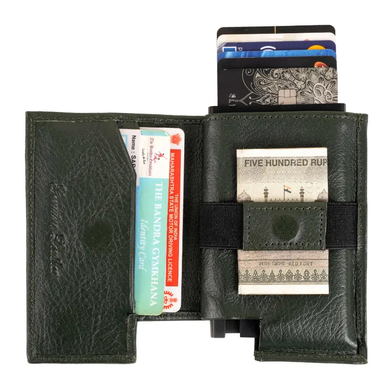 Artilea POP UP Card Holder Leather (Dark Green)