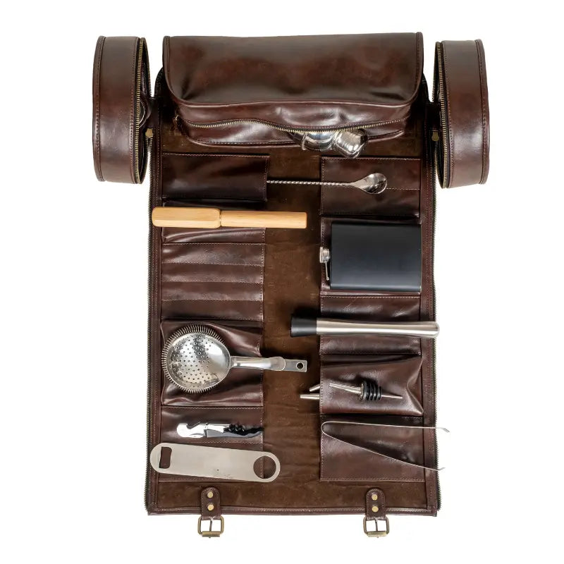 TRAVEL BAR COCKTAIL TOOLKIT - Brown