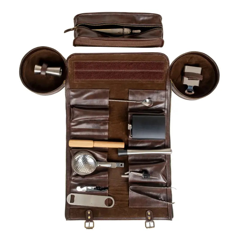 TRAVEL BAR COCKTAIL TOOLKIT - Brown